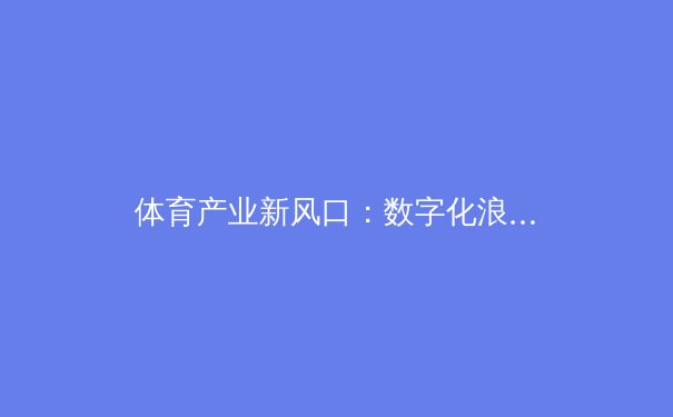 体育产业新风口：数字化浪潮如何重塑职业赛事生态 - 4